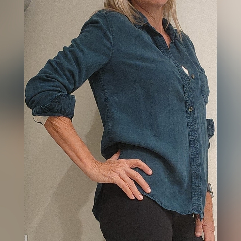 Lola River Button Down Shirt | Teal | Lightweight | XS - Picture 5 of 9